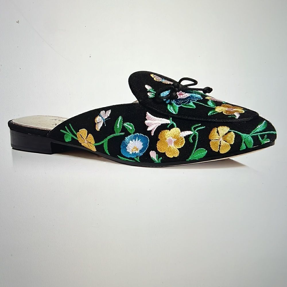 Kate Spade Devi Slide Mules- Floral Garden Black- Size 5.5 B- NIB